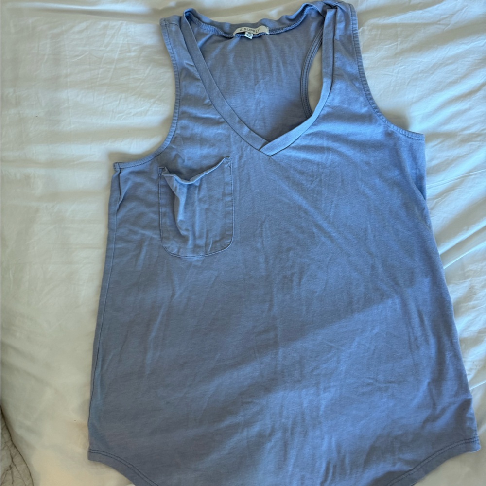 Z Supply Light Blue Tank Top with Pocket